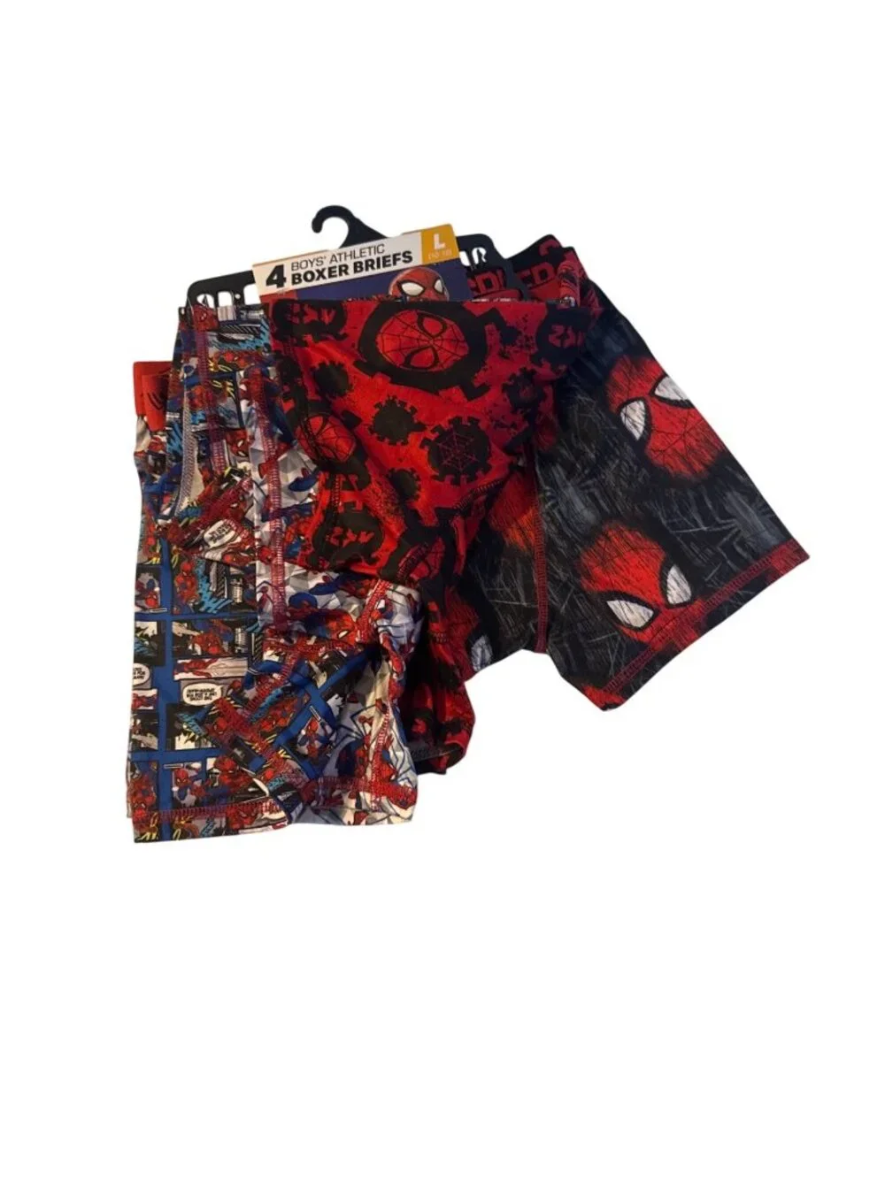 Marvel Boys Spider-Man Athletic Boxer Briefs 4-Pack Large 14/16 Red & Blue
